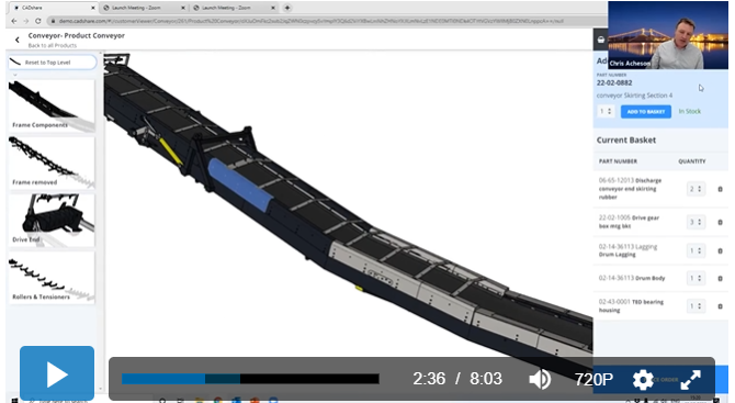 Screengrab of a demo of CADshare's parts purchasing platform